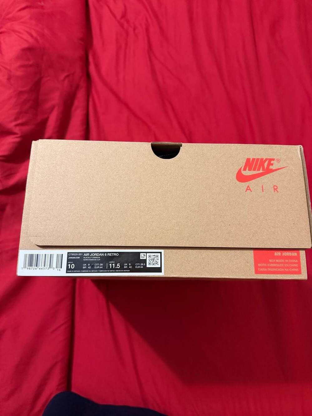 Nike Air Jordan 6 Retro 'Reverse Infrared' / 'Infrared Salesman' (CT8529-001) - Picture 10 of 10